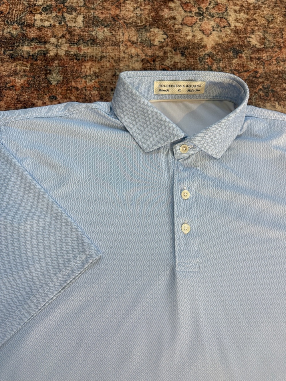 Holderness and Bourne Men's Light Blue Polo Shirt size XL
